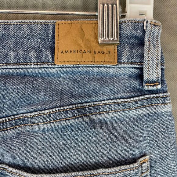 American Eagle Stretch Jeans Women Size 8 Light Blue 5-Pocket Design Zip Fly - Picture 7 of 11